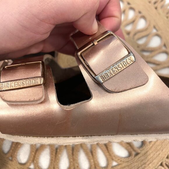 Birkenstock Arizona Kids Birko-Flor Electric Metallic Copper Sandals EU 34/ US 3 - Picture 5 of 13